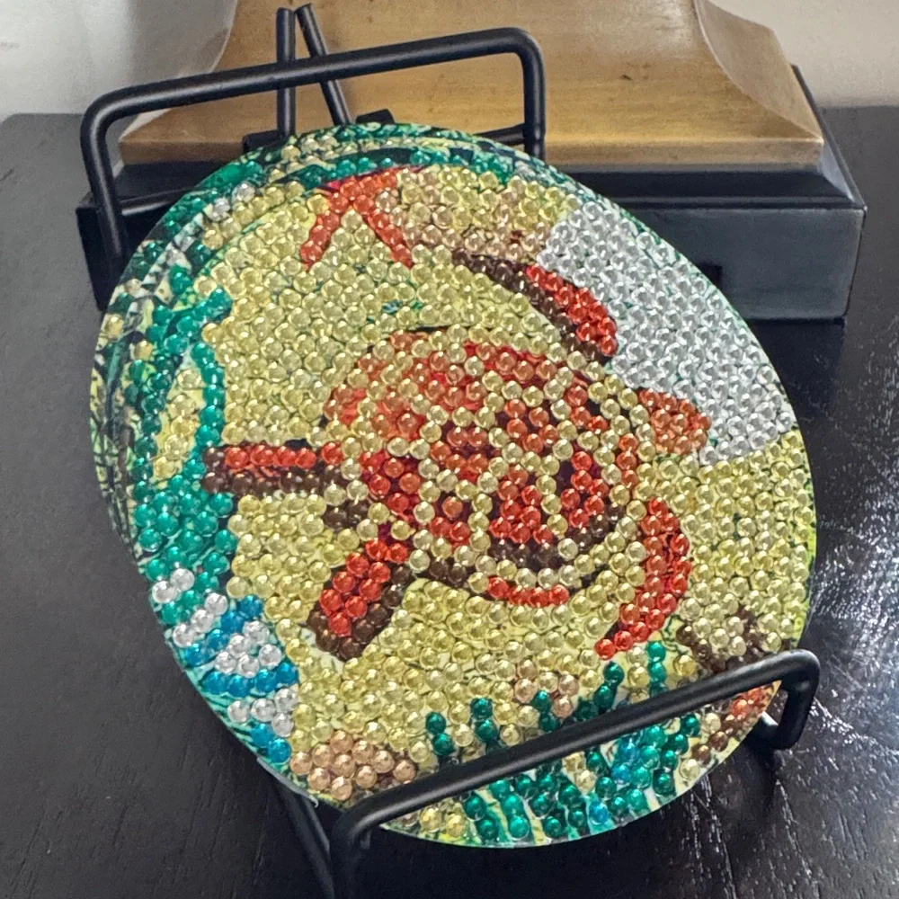 🌊 Handcrafted Coastal Diamond Art Coasters – Ocean Theme | Set of 4 Gift Ready - Picture 6 of 6